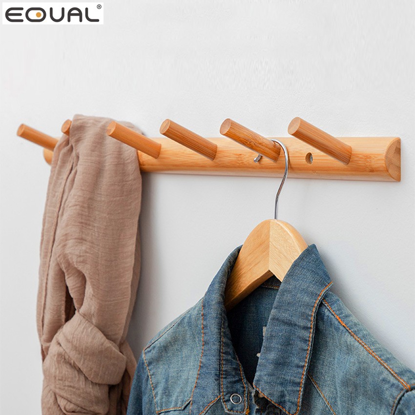 EQUAL ตะขอไม้ ตะขอแขวนติดผนัง ราวแขวน ราวตะขอ ที่แขวนติดผนัง ราวอเนกประสงค์ ติดผนัง มี 5 แบบให้เลือก