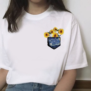 เสื้อยืดสีพื้น - ผู้หญิงเสื้อยืด90sวินเทจTshirtHarajukuเสื้อยืดความงามผู้หญิงสีน้ํามันภาพวาดตลกเสื้