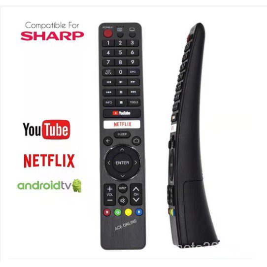 SHARP LED/Android TV /Smart TV รีโมทคอนโทรล 326 เข้ากันได้กับ GB326WJSA, GB238WJSA,GB105WJSA, GA806W
