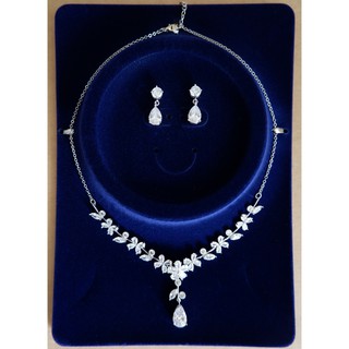 ชุดสร้อยคอเพชร ต่างหู Premium Grade Diamone Rhinestone Necklace and Earring Set