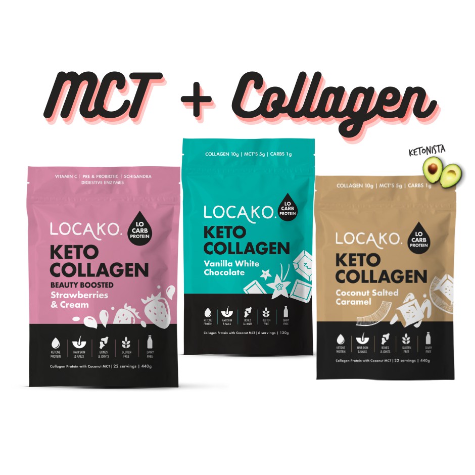 MCT + Collagen Keto Collagen คอลลาเจนแบบผง ผสม MCT powder C8 C10 อิ่มนาน ผิวสวย ผมไม่ร่วง คีโต IF fa