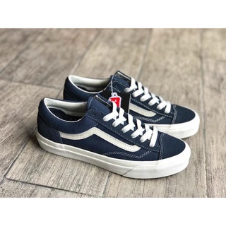 ▣Vans Vans Vault OG สไตล์ 36 Retro สีน้ำเงินเข้ม Quan Zhilong Short Toe Limited Edition รองเท้าสเก็ตบอร์ด Pure Vulcanize