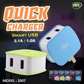 BLL Wall Charger รุ่น 2007 หัวชาร์จ 2 ช่อง ส่งฟรี รับประกัน 1 ปี