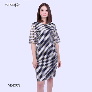 AMILA Dress VE-D972 by VERONIQA ชีฟองปริ้นท์ แขนสั้น IGPU19-3-PM5