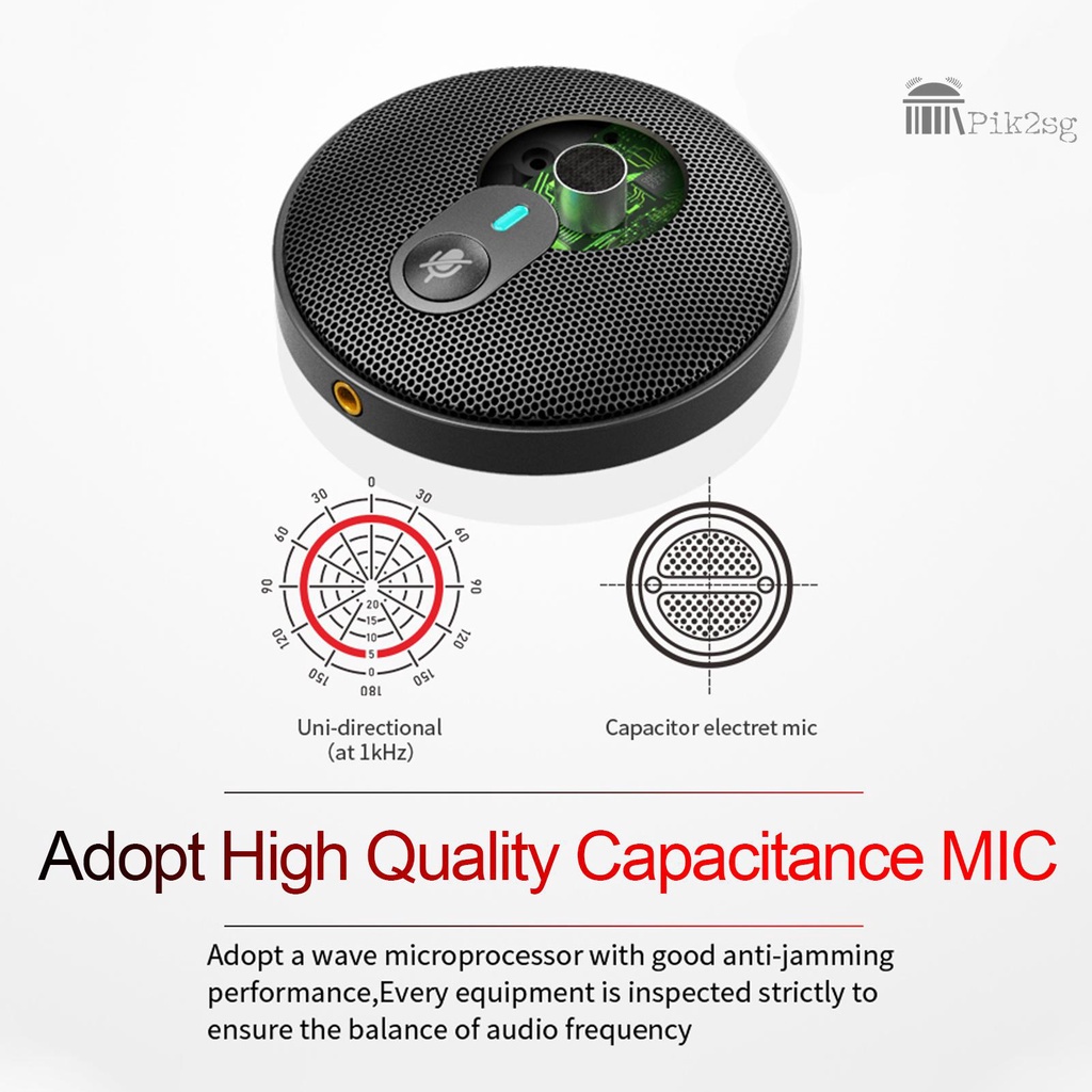 pik2sg USB Conference Computer Microphone Omnidirectional Condenser ...