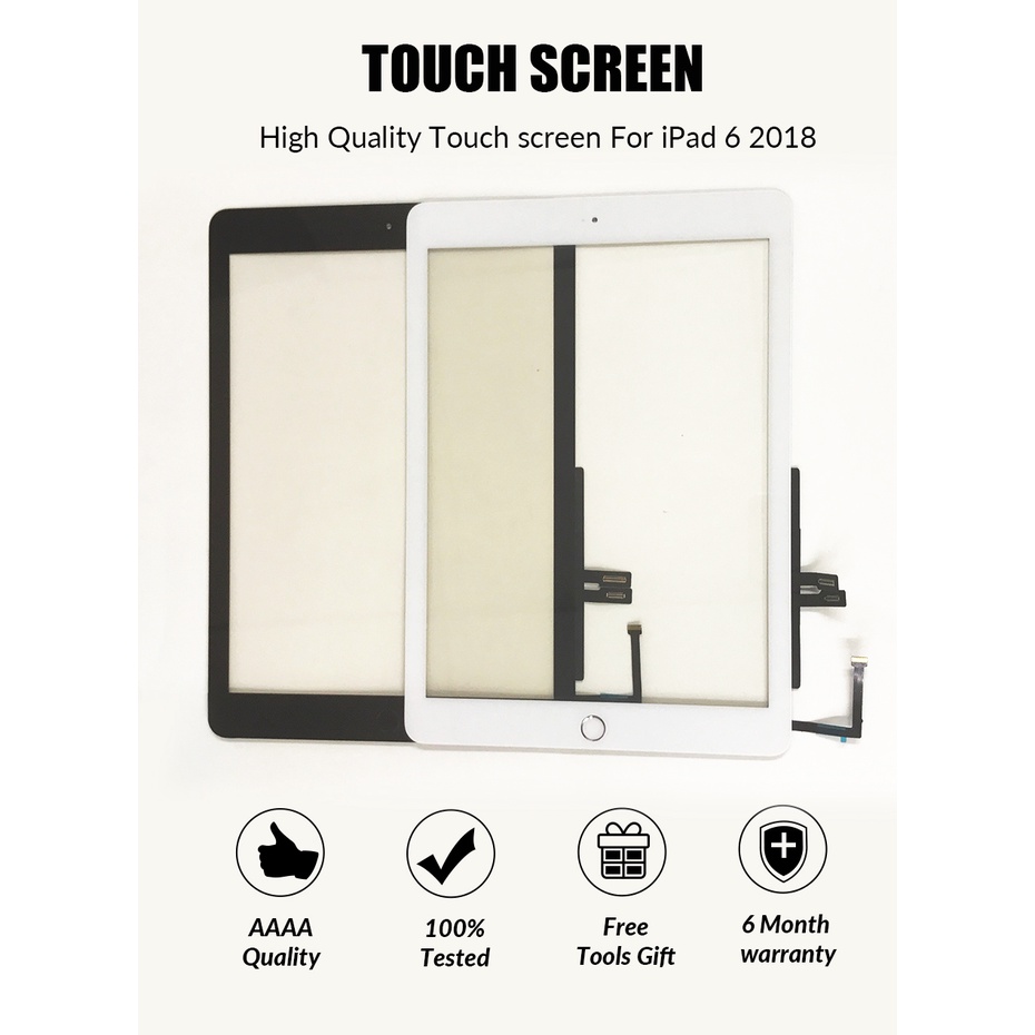 ใหม่สําหรับ iPad 9.7 (2018 รุ่น) 6 6th Gen A1893 A1954 หน้าจอสัมผัสแก้ว Digitizer พร้อมปุ่ม Home