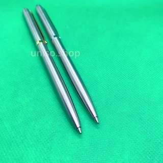 ปากกาลูกลื่นแบบหมุน หมึกน้ำเงิน รุ่น310A/B ปากกาด้ามโลหะ ตัวเหน็บมี 2สี （ราคาต่อด้าม）#ปากกา #ปากกาลูกลื่น #เครื่องเขียน