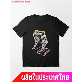 การ์ตูนอเมริกัน ริกกับมอร์ตี้ แขนสั้นลายการ์ตูน  Neon Butter Robot From Rick And Morty Essential T-Shirt T-Shirtคอกลม แฟ