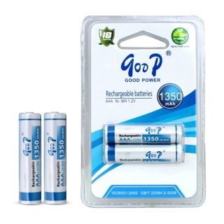 Goop ถ่านชาร์จ AAA 1350mAh  2 ก้อน