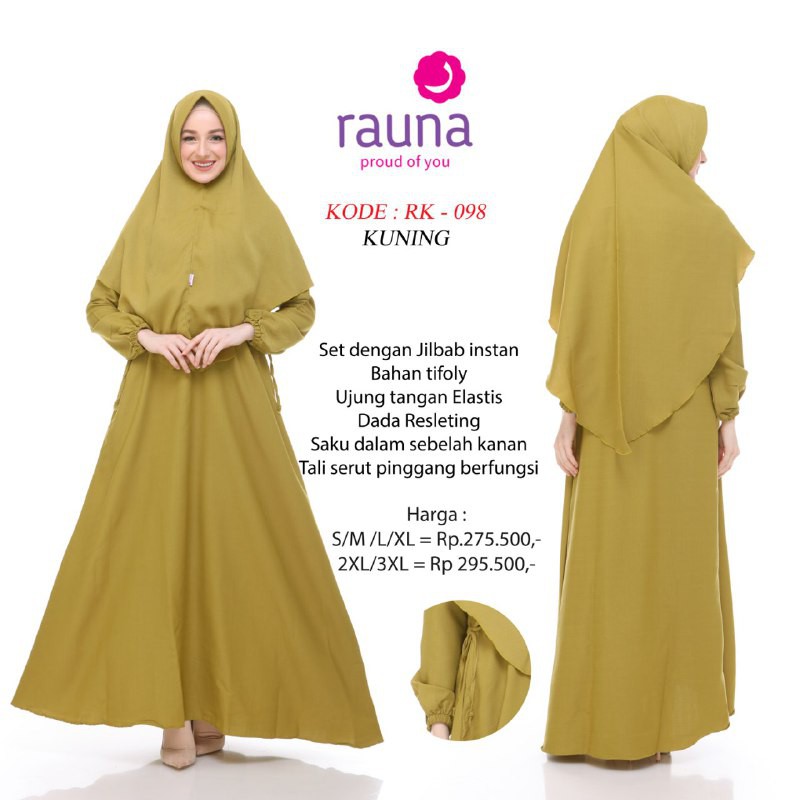 Gamis Rauna Rk 98 อุปกรณ์ Gamis Rauna สีเหลือง