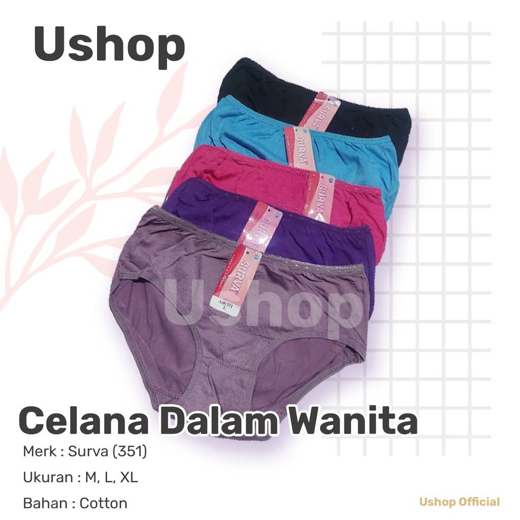 KATUN SURVA กางเกงชั้นในผ้าฝ้ายผู้หญิง Size ML XL - CD WNT SURVA-B 351 - สีพื้น Ushop