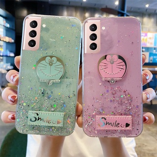 เคสโทรศัพท์ Samsung Galaxy S22 5G /Galaxy S22 Ultra /Galaxy A12 /Galaxy A02 /Galaxy M32 Phone Casing Bright Powder Silicone Softcase Glitter Starry Sky Cute Doraemon Cartoon Phone Cover เคส Samsung Galaxy S22 5G