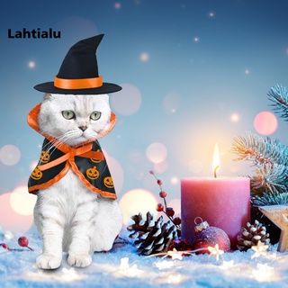 Lahtialu เสื้อคลุม น้ําหนักเบา ฮาโลวีน พร้อมหมวกแม่มด สําหรับสัตว์เลี้ยง แมว