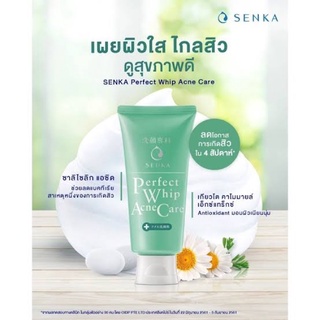 แท้/ส่งเร็วมากกกก❤️‍🔥 Senka Perfect Whip Acne Care 100g สูตรลดสิว รักษาสิว โฟมล้างหน้า เซนกะ ชิเชโด้