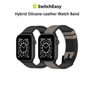 Switcheasy สายนาฬิกาข้อมือหนัง ซิลิโคน ไฮบริด สําหรับ Apple Watch 7 6 5 4 SE Apple Watch 38 40 41 มม. 42 44 45 มม.