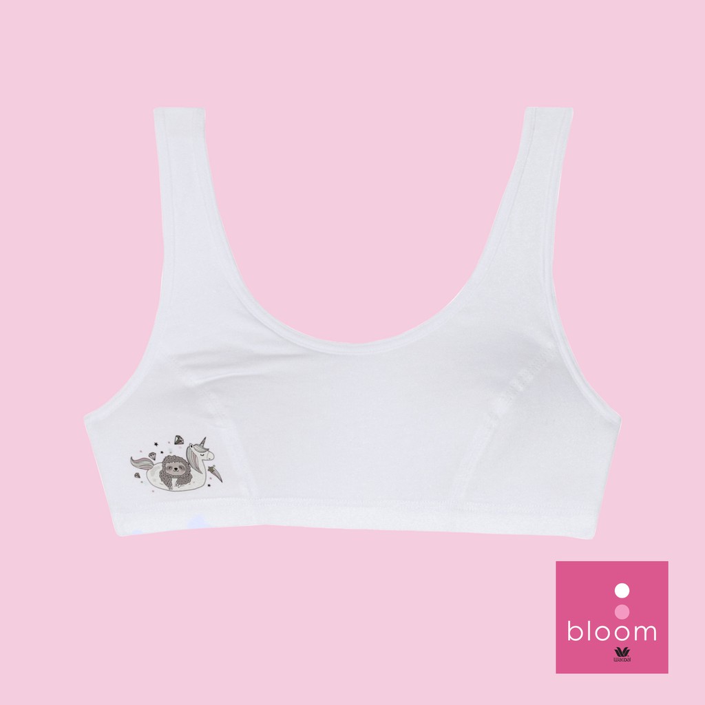 WH6U06 Wacoal Bloom เสื้อบังทรงครึ่งตัว มีลาย สีขาว