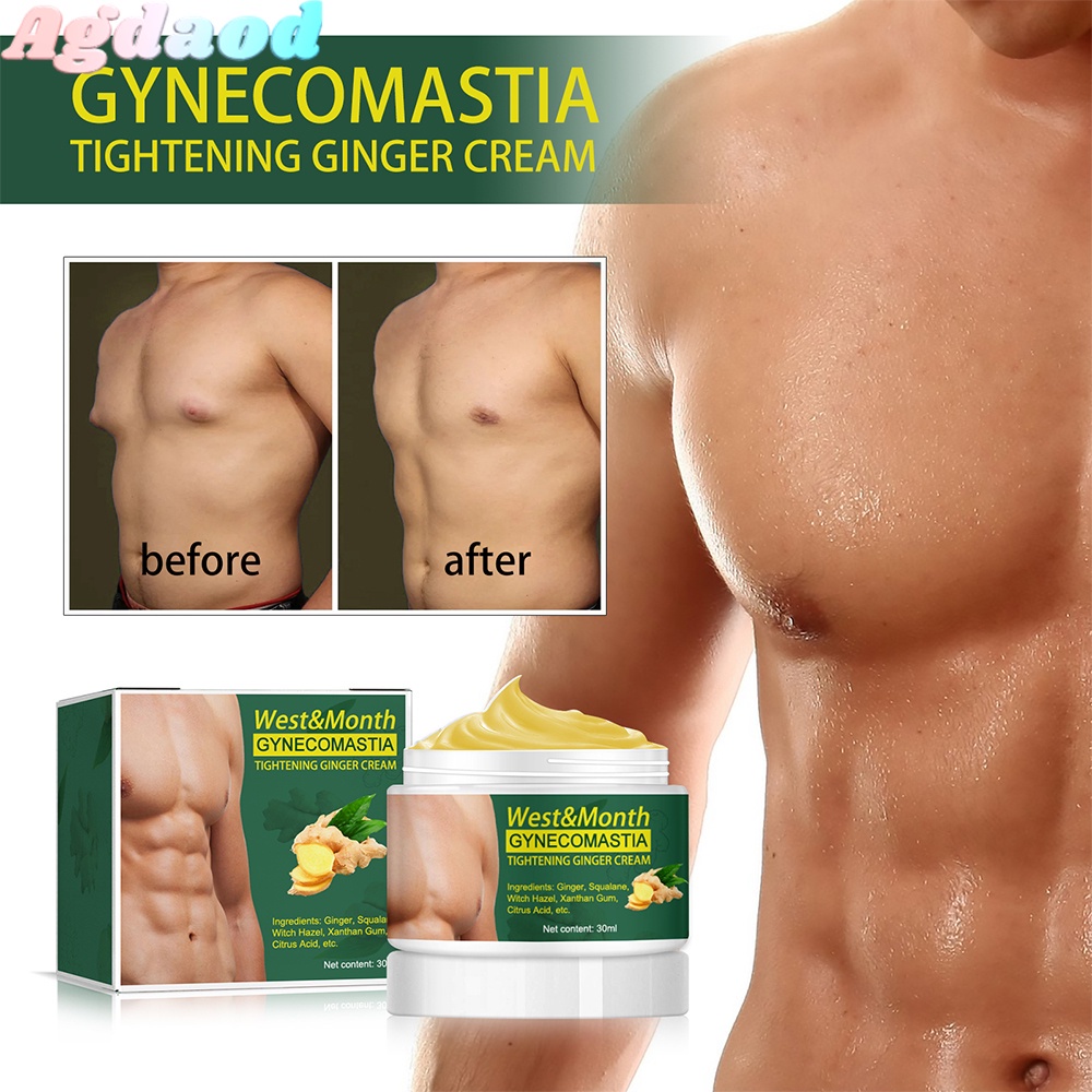 Agdoad Gynecomastia ครีมขิงกระชับสัดส่วน ต่อต้านเซลลูไลท์ จากพืชธรรมชาติ ครีมนวดกระชับหน้าอก ครีมขิงกระชับสัดส่วน