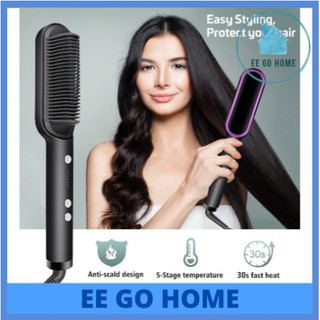 ✨พร้อมส่ง✨🍒Ready Stock🍒2in1 LATEST VERSION Hair straightener comb Hair Curler Hair crimper Mini Hair Straight Hair Curling Pelurus Rambut