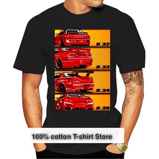 เสื้อยืดโอเวอร์ไซส์Gtr เสื้อยืด ผ้าฝ้าย 100% พิมพ์ลายรถยนต์ Jdm Supercar สไตล์วินเทจ สําหรับผู้ชายS-4XL