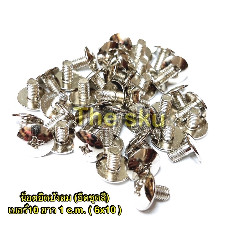 น็อตยึดชุดสี ( ยึดบังลม ) ** เบอร์10 ** ยาว 1 c.m. ( 6x10 ราคา/ตัว )
