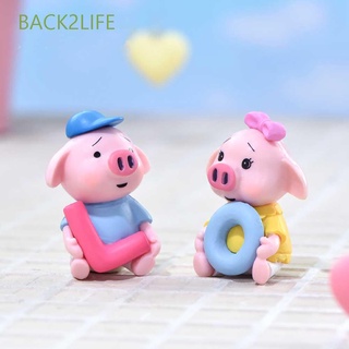 Back2Life โมเดลฟิกเกอร์รูปหมูน่ารักสําหรับตกแต่งเค้ก 4 ชิ้น