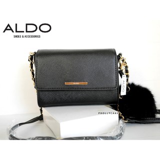 กระเป๋าสะพาย Aldo Astoewiel Crossbody Bag Neutral with Pom Pom