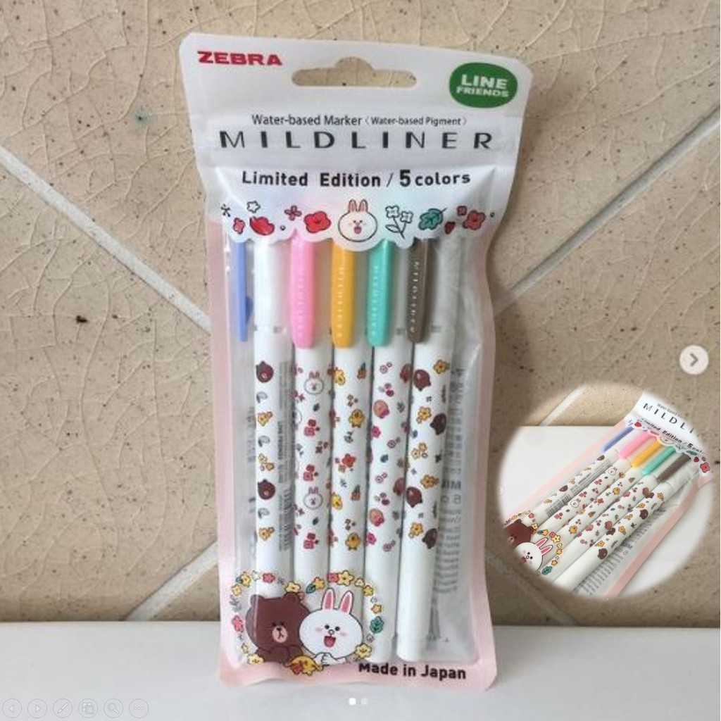 ปากกา Highlight ไฮไลท์ 2 หัว LIMITED EDITION LINE FRIENDS จาก ญี่ปุ่น ซื้อจาก B2S เซนทรัล ของใหม่ มื