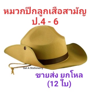 หมวกลูกเสือสามัญ ป. 4 - 6 หมวกปีกลูกเสือ [ขายส่ง 12 ใบ]