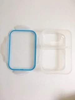 กล่องใส่อาหารแบ่ง 2 ช่อง เข้าไมโครเวฟได้ ฝาล็อค 4 ด้าน Snap Lock