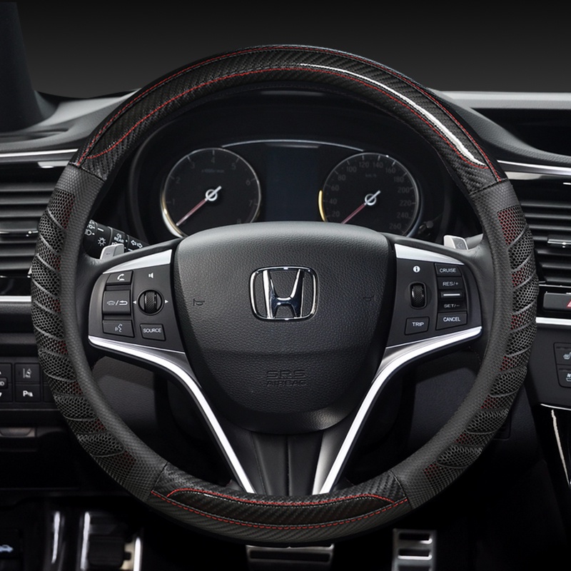 ปลอกหนังหุ้มพวงมาลัยรถยนต์ คุณภาพสูง สําหรับ Honda Civic CRV XRV ACCORD 2016~2019 2020 รุ่น 10