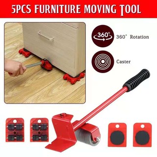 Heavy Duty Furniture Lifter Transport Tool Furniture Mover set 4 Move Roller 1 Wheel Bar for Lifting