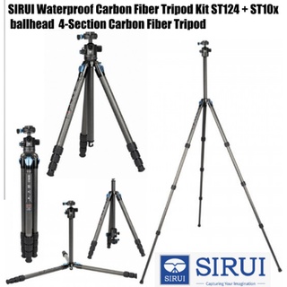 SIRUI ST124 + ST10x Carbon Fiber Tripod Kit Waterproof ballhead  4-Section Carbon Fiber Tripod