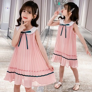 (พร้อมส่ง) ชุดเด็กโต  เดรสกระโปรงทรงจีบรอบ น่ารักมาก