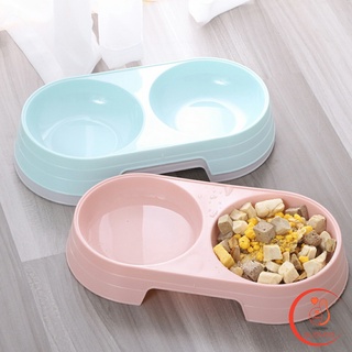 แบบ 2 หลุม 2 Size ชามใส่น้ำ และอาหาร ชามข้าวแมว ชามข้าวหมา  Pet bowl