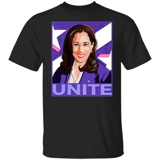 เสื้อยืดแขนสั้น คอกลม ผ้าฝ้าย 100% พิมพ์ลายตัวอักษร Kamala Harris Unite LELAKI LENGAN PENDEK ทรงหลวม แฟชั่นฤดูร้อน