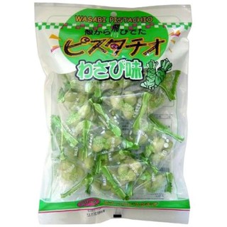 Sennarido Pistachio Wasabi ถั่วพิสตาชิโอ้ ถั่วพิสตาชิโอ้เคลือบวาซาบิ ห่อใหญ่ ขนาด 240 กรัม(1 ถุงใหญ่ นำเข้าจากญี่ปุ่น)