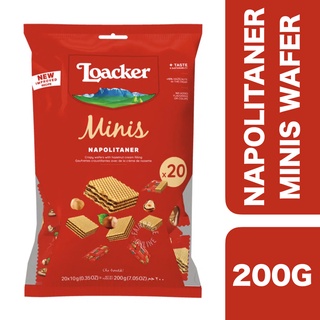 Loacker Wafer Minis Napolitaner Hazelnut 200g ++ ล็อคเกอร์ เวเฟอร์มินิ นาโพลิแทนเนอร์ เฮเซลนัท 200 กรัม