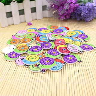 🌞50pcs เย็บผ้าสัตว์น่ารัก Elphant Dog Scrapbooking 2 Holes Wood Buttons