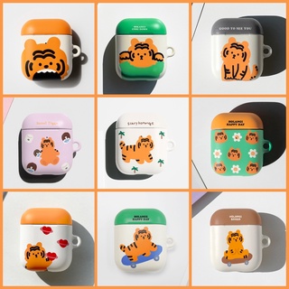 🇰🇷【Korean Compatible for AirPods 1, 2 Case】 Compatible for Airpod Tiger Design Collection Apple Hard Cute Hand Made Unique Design Korea Made Momo