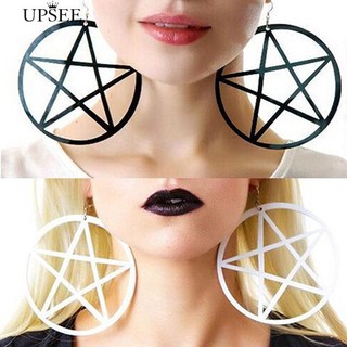 🌟UPSEE  Punk Large Pentacle Dangle Statement Earrings Ear Studs