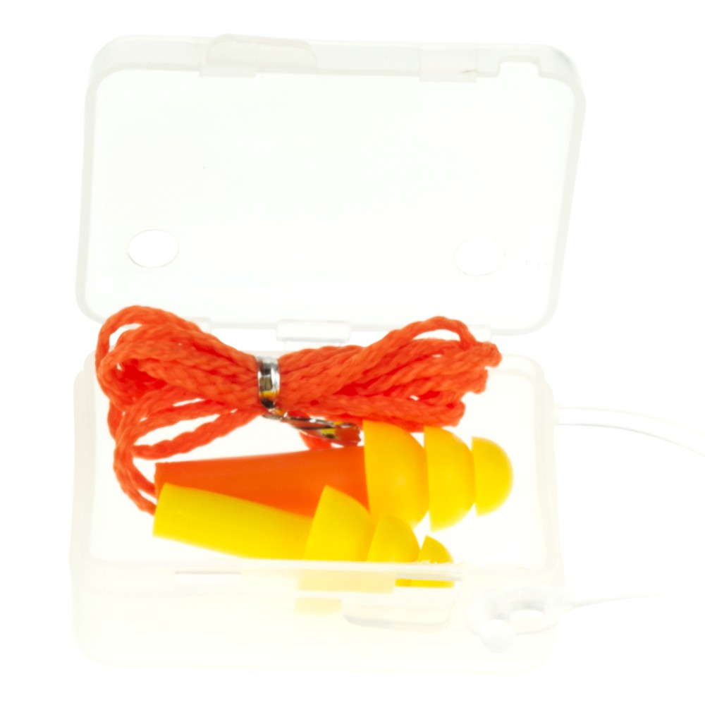 ที่อุดหูลดเสียง ซิลิโคน  EP-535 EAR PLUG เอียปลั๊กค่าลดเสียง NRR 25dB พร้อมกล่องพกพาสะดวก มีที่แขวนสำหรับแขวนกับหมวกนิรภ