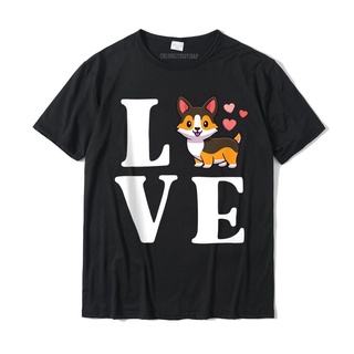 เสื้อยืดผ้าฝ้ายพิมพ์ลายขายดี เสื้อยืดลําลอง ผ้าฝ้าย พิมพ์ลาย I Love My Corgi Tricolor Corgi เหมาะกับของขวัญ สําหรับผู้ชา