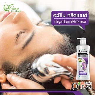 Q'lean คิวลีน แชมพู ขจัดรังแค สูตรบำรุงพิเศษ Soft & Smooth (สีม่วง) 340 มล. 2 ขวด LIONSOS