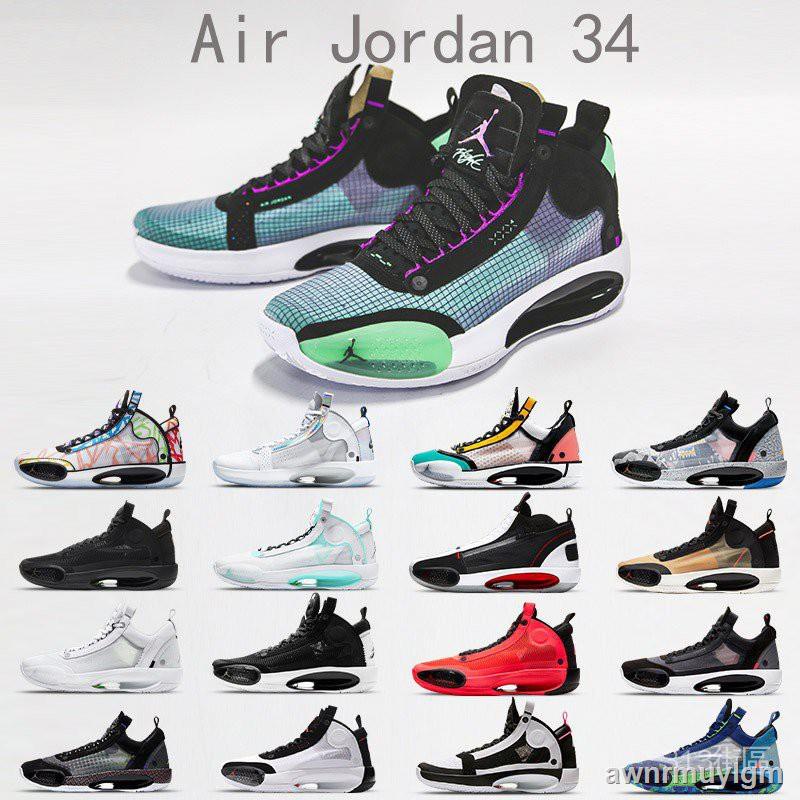 Nike Air Jordan 34 XXXIV aj34 Jordan 34 รองเท้าบาสเก็ตบอล Jordan 34 รุ่นต่อสู้ที่แท้จริงรองเท้าผ้าใบ