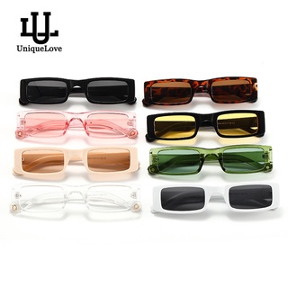 ใหม่ แว่นตากันแดด UV400 ทรงสี่เหลี่ยม สไตล์ยุโรป และอเมริกา