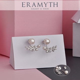 Eramyth Jewelry : ต่างหู ใบมะกอกเงินแท้ สไตล์แจ็คแก็ต รุ่น SLE-0072-R99 ⭐