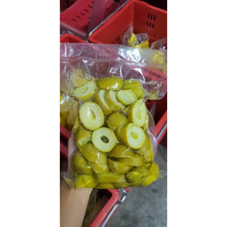 มะม่วงเบาดอง/แช่อิ่ม ขนาด 500กรัม แถมฟรีพริกเกลือค่ะ