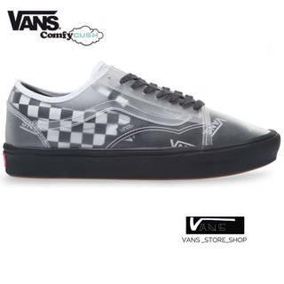 VANS COMFYCUSH SLIP SKOOL VANS BLOCK BLACK CHECKER SNEAKERS สินค้ามีประกันแท้