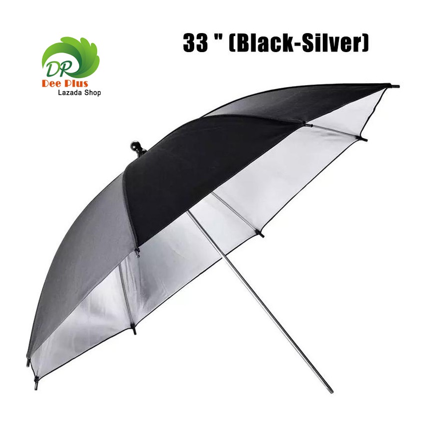 โปรโมชั่น ร่มสะท้อนสำหรับไฟสตูดิโอ/ร่มกระจายแสง ขนาด 33นิ้ว/85ซม. สีดำ-เงิน Reflector Umbrella 33inch/85cm Black-Silver ร่มสะท้อนแสง  ร่มทะลุสีขาว  ร่มสตูดิโอ