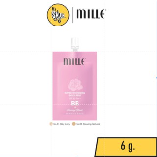 (แบบซอง) มิลเล่ ซุปเปอร์ ไวท์เทนนิ่ง โกลด์ โรส บีบี ครีม MILLE SUPER WHITENING GOLD ROSE BB CREAM SPF30 PA++ 6g.